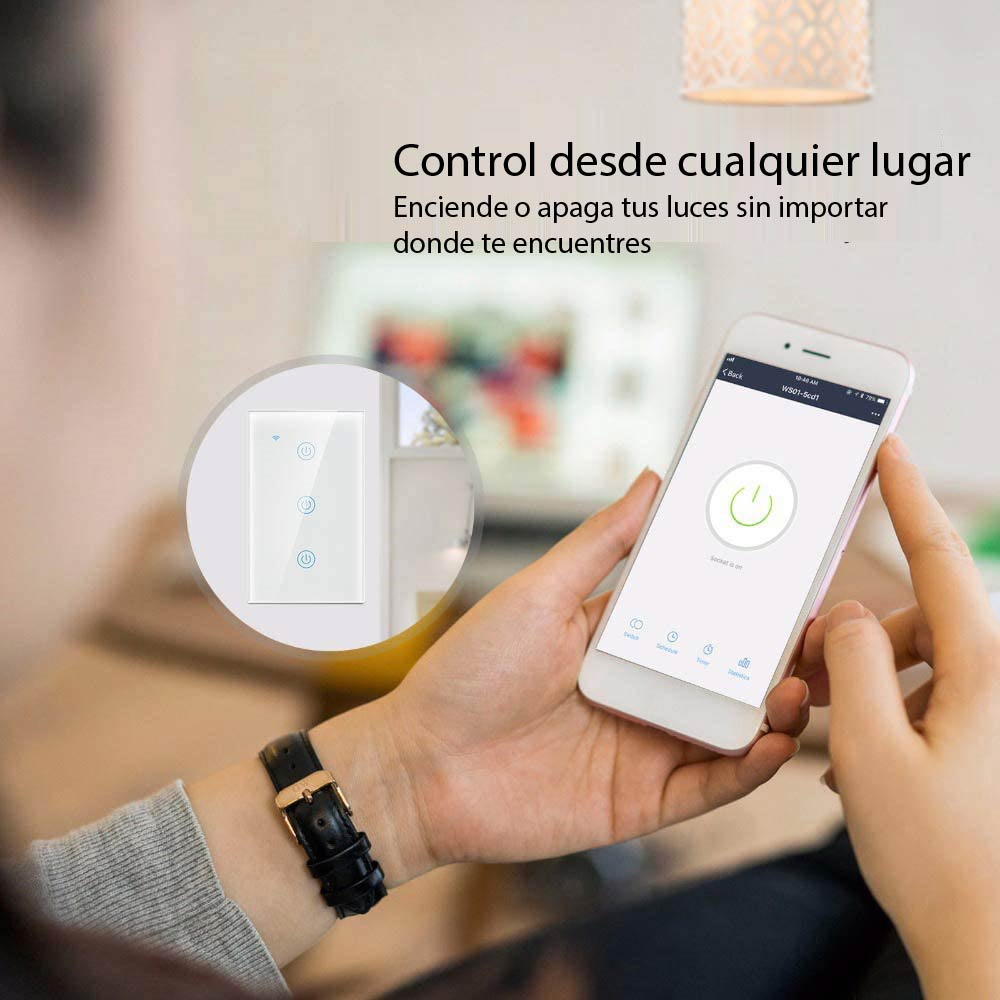Interruptor Inteligente Tactil - 3 botones Blanco
