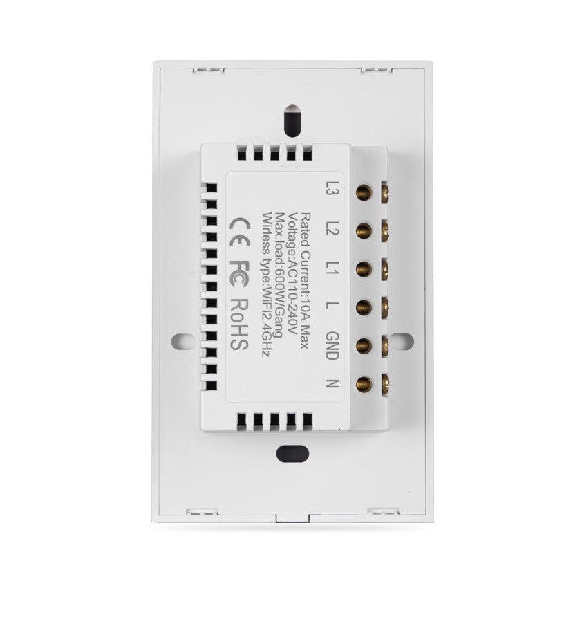 Interruptor Inteligente Tactil - 3 botones Blanco