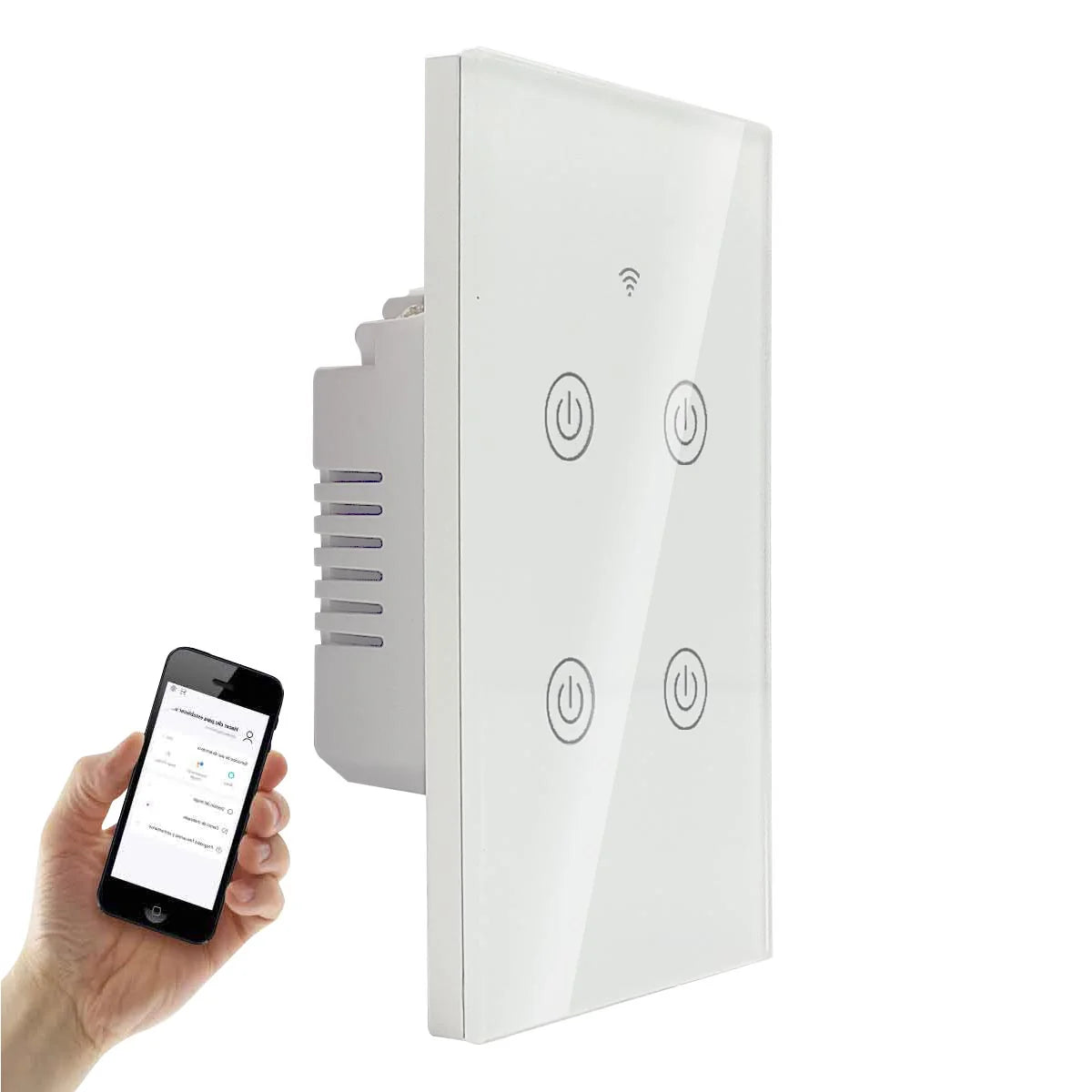 Interruptor Tactil Inteligente - 4 botones blanco