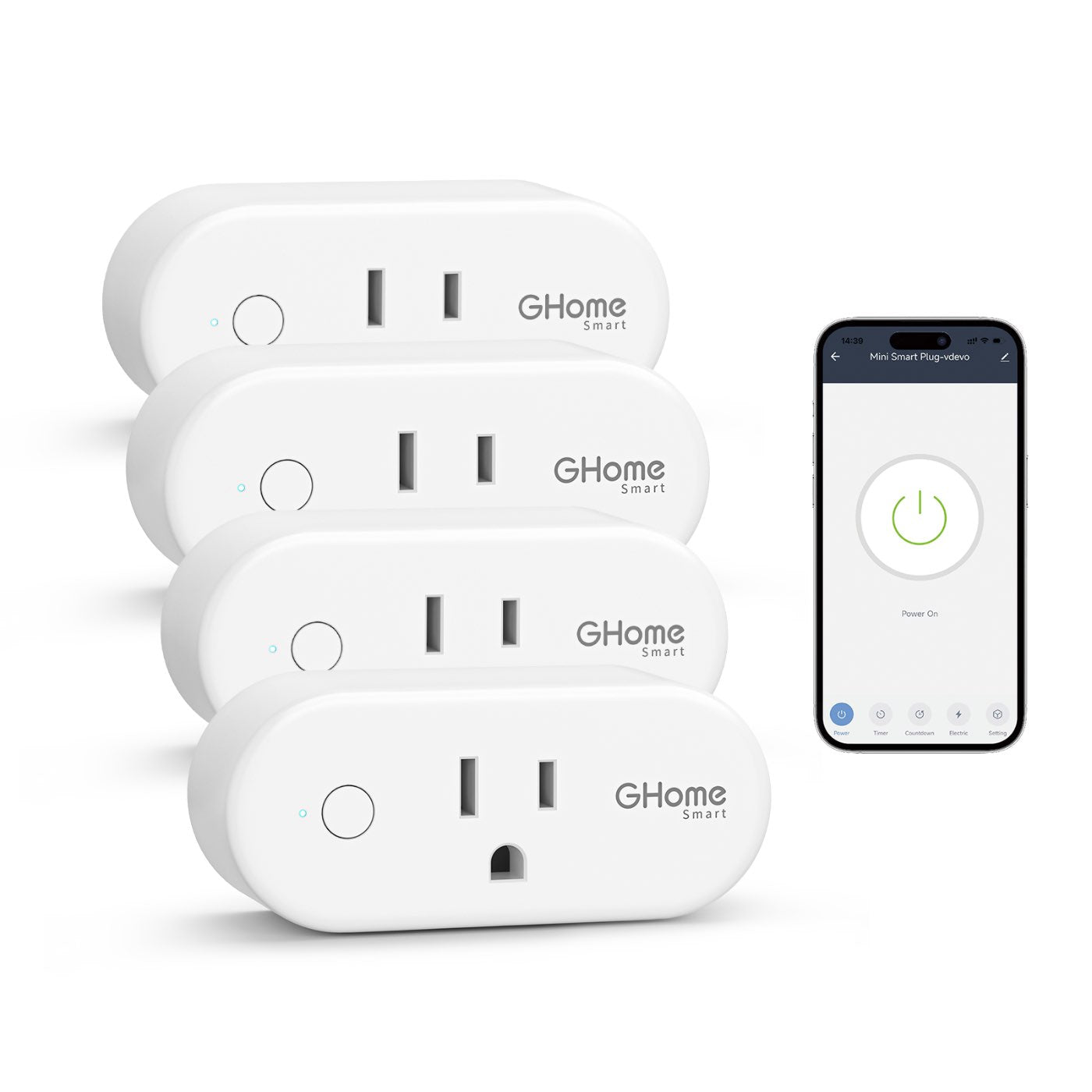 Enchufe Inteligente WiFi 15A – Compatible con Alexa y Google – Control por App y Voz | 4 unidades