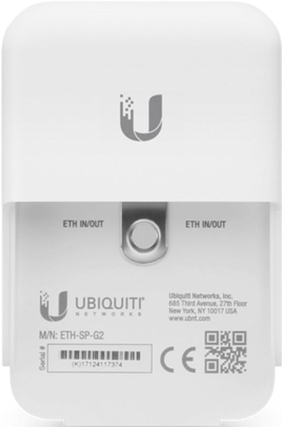 Regulador Ubiquiti ETH-SP-G2 RJ45 Ethernet PoE, Outdoor protector de sobre carga.