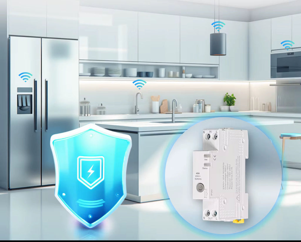 Breaker WiFi 6-40A con medidor de energía