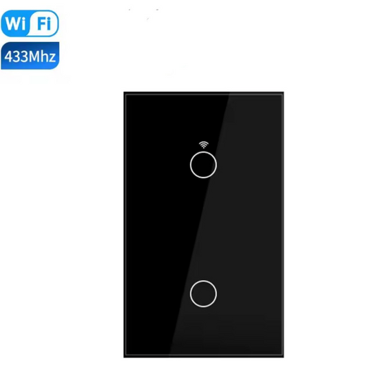 interruptor inteligente WiFi Táctil 2 vías NEGRO