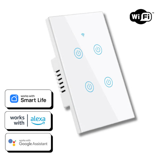 Interruptor Tactil Inteligente - 4 botones blanco
