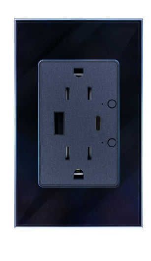 Toma corriente inteligente WiFi con puerto USB y USB C - Negro