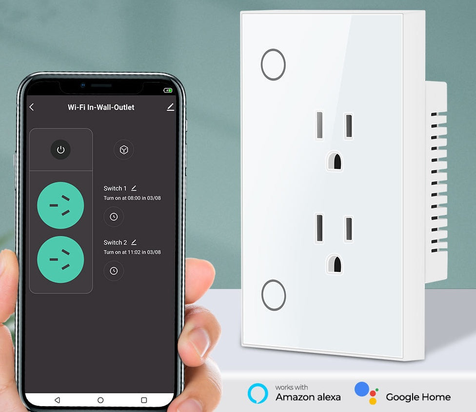 Toma corriente de pared inteligente WiFi - Negro