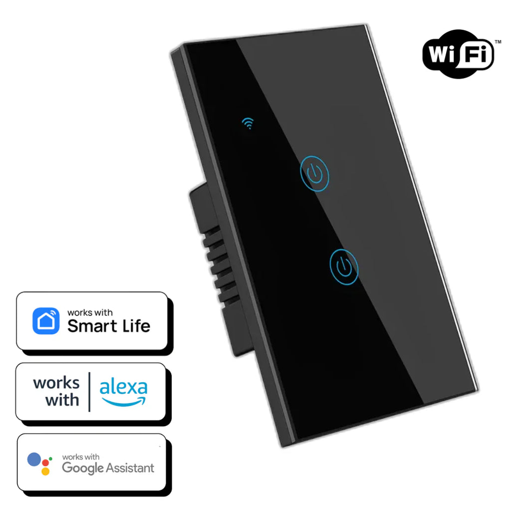 Interruptor Inteligente tactil - 2 botones negro