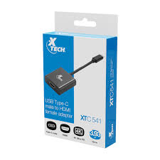 Xtech - Adaptador de vídeo - USB tipo C - HDMI - Negro - (m) a (f) XTC-541