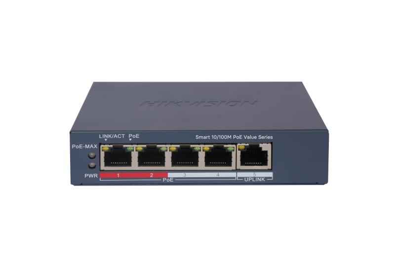 SWITCH MONITOREABLE POE+ / 4 PUERTOS 100MBPS POE+ / 1 PUERTO GIGABIT UPLINK