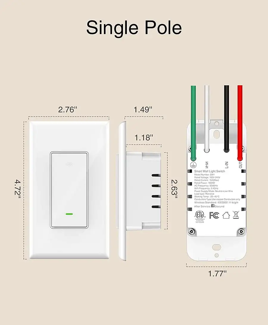 interruptores de luz inteligentes SW5- paquete de 2 unidades