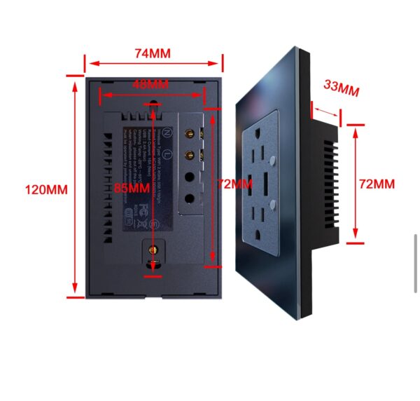 Toma corriente de pared con puertos USB y USB-C